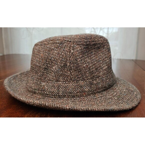 Jonathan Richards "Robbie" Taupe 100% Wool Tweed Fedora 55/6 3/4 NWT - Picture 5 of 8